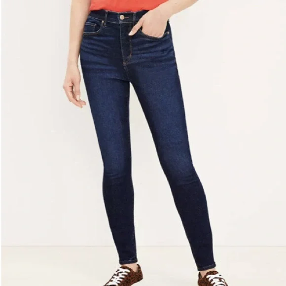 LOFT ‘The Sculpt’ High Rise Dark Blue Jeans - Picture 2 of 7